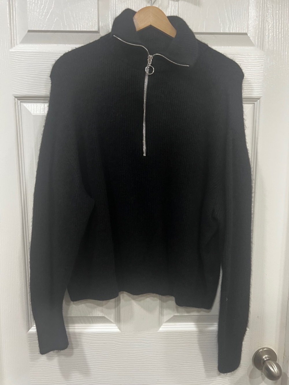 Quince Wool Blend Quarter Zip Sweater